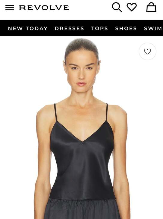 SKIMS Tops - SKIMS Heavyweight Satin Cami in Onyx XL